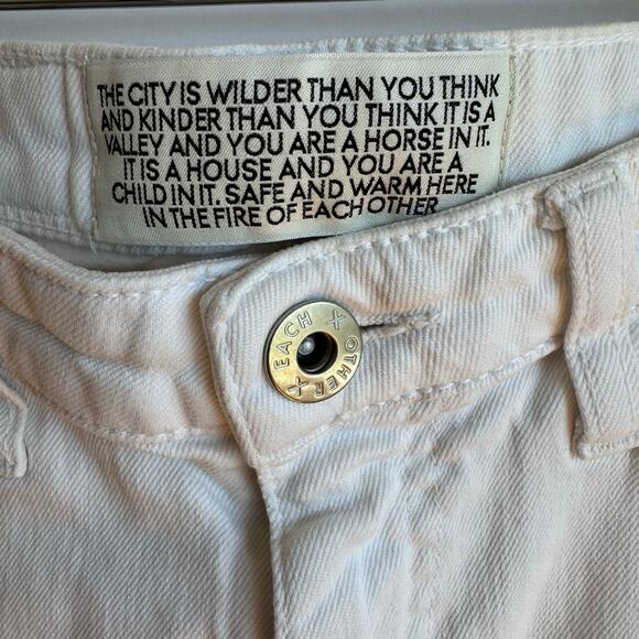 Each x Other Jeans Low Rise White Denim Size 26 Paris Designer S14G16079 - Picture 3 of 15